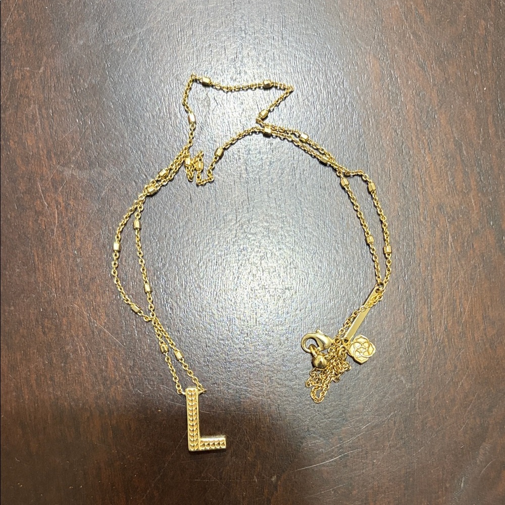 Gold Initial Necklace - image 1